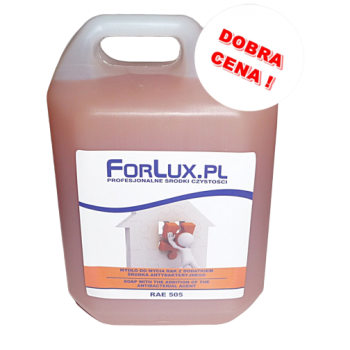 FORLUX RAE 505 Mydło w płynie do mycia rąk z dodatkiem środka antybakteryjnego - brzoskwinia 5L